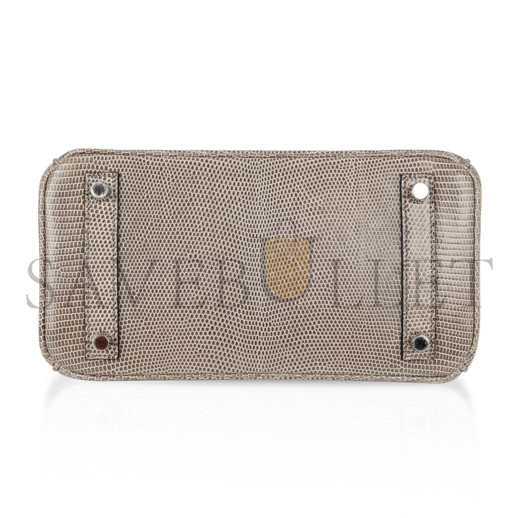 H**mes master birkin 30 lizard elephant grey silver buckle h028352ca57 (30*22*16cm)